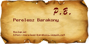 Perelesz Barakony névjegykártya